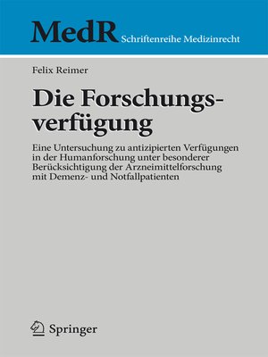 cover image of Die Forschungsverfügung
